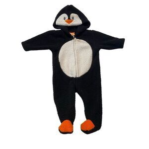 Baby 3 Month Penguin Hooded Body Suit Halloween Costume Infant Plush Newborn